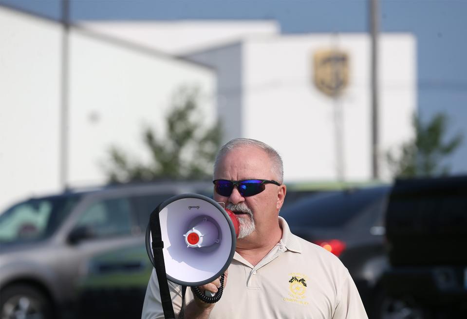 Avral Thompson, President of Teamsters 89, was at the a UPS workers rally at 9:15 a.m. at UPS Worldport ahead of a potential strike on August 1st. July 18, 2023