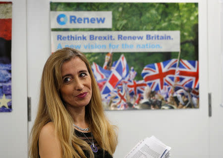 Sandra Khadhouri of Renew poses for a photograph at the launch of the new political party in London, Britain, February 19, 2018. REUTERS/Peter Nicholls