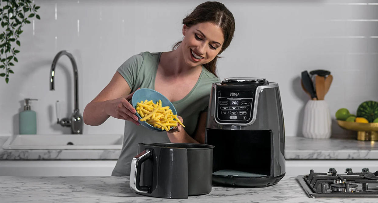 The air fryer is slightly bigger with a 5.2L capacity. (Ninja)