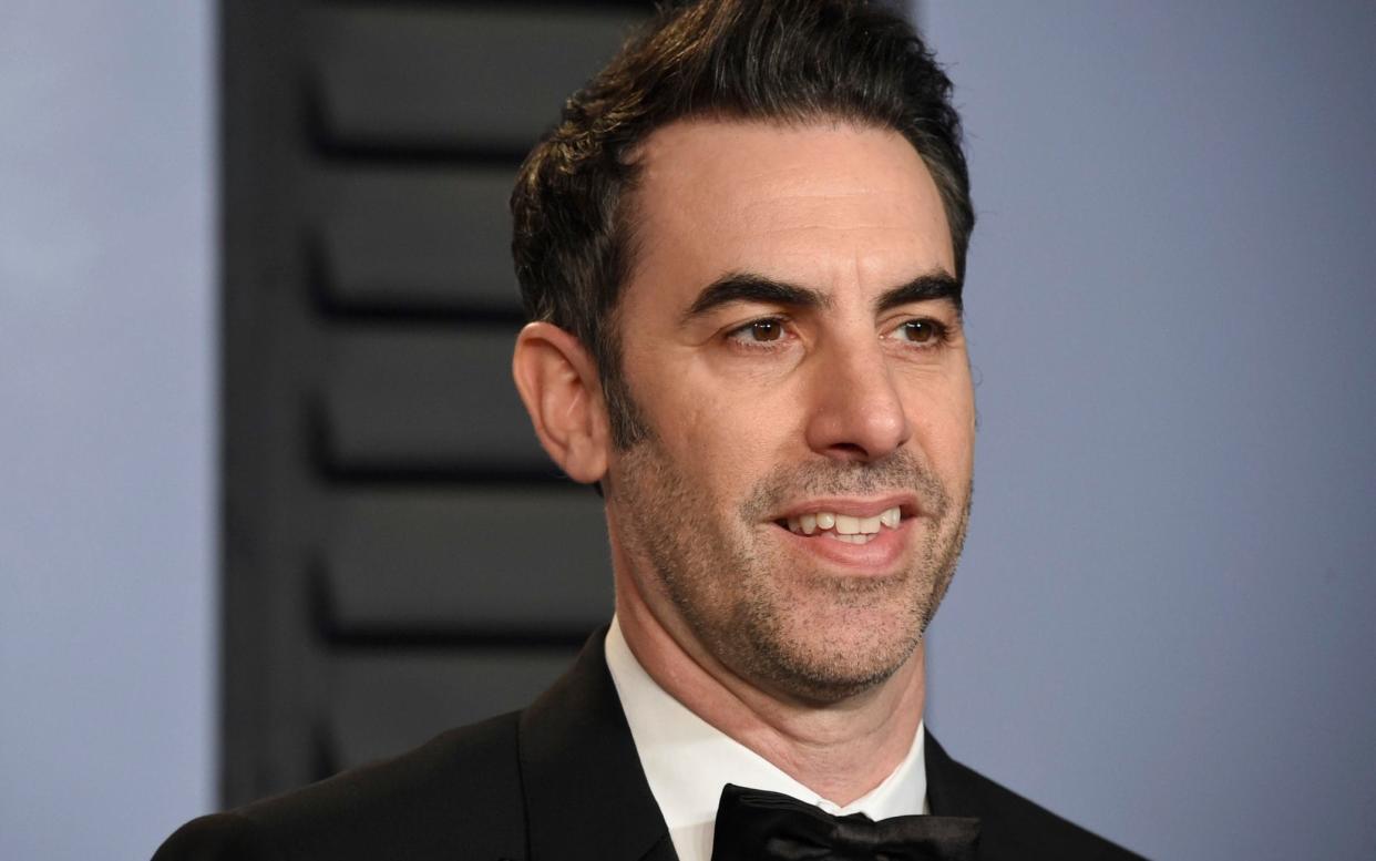 Sacha Baron Cohen pictured at the Vanity Fair Oscar party, March 2018 - Invision