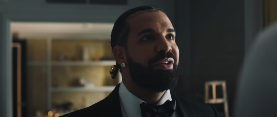 Drake in his "Falling Back" music video