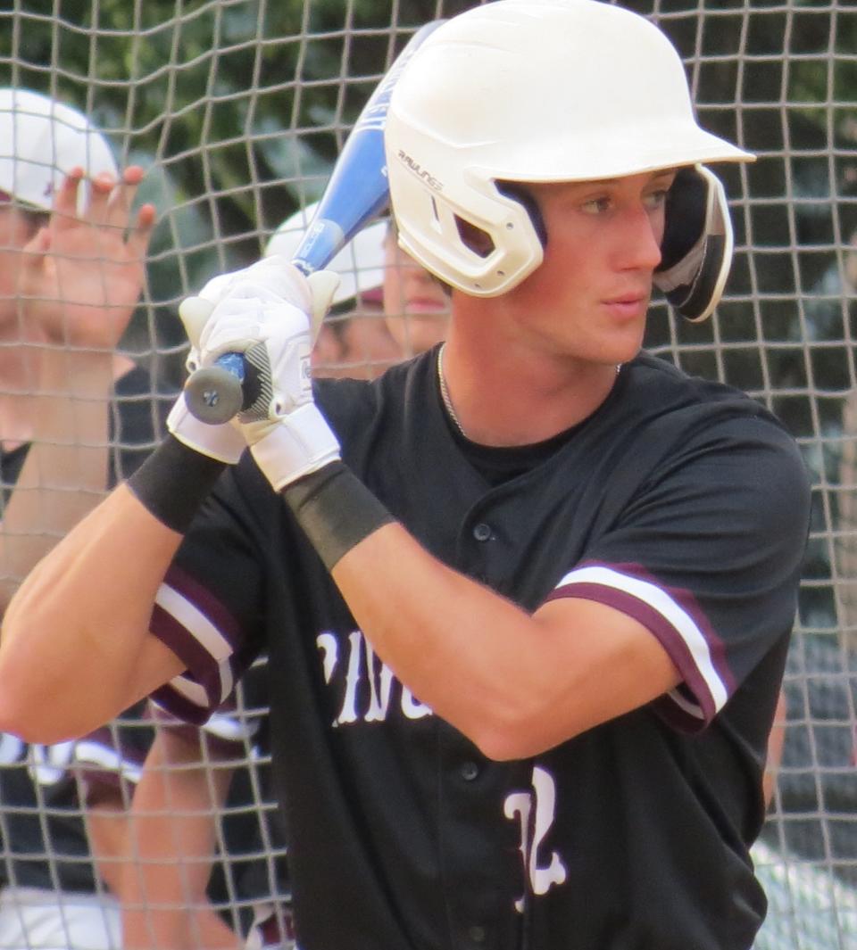 Lucas Barker had the game-winning hit for Ridgewood in its 14-13 win over Bayonne in an NJSIAA Group 4 baseball semifinal at Veterans Field in Ridgewood on Monday, June 5, 2023.