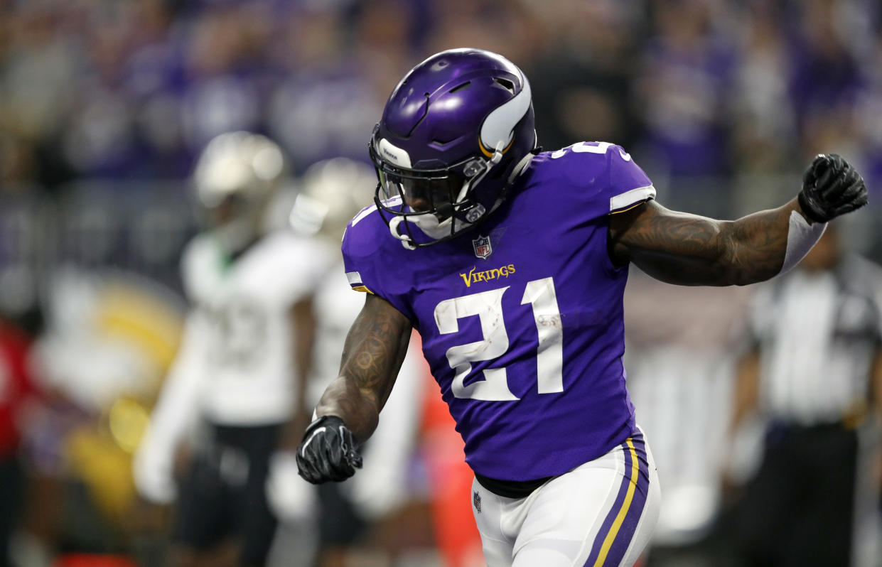 Jerick McKinnon yoyoed in and out of the lead back role for four years in Minnesota. (AP Photo/Charlie Neibergall)