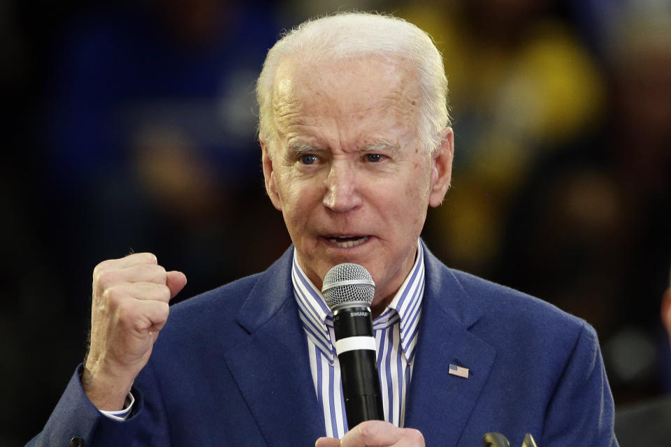 Democratic presidential candidate former Vice President Joe Biden. (AP Photo/Gerry Broome)