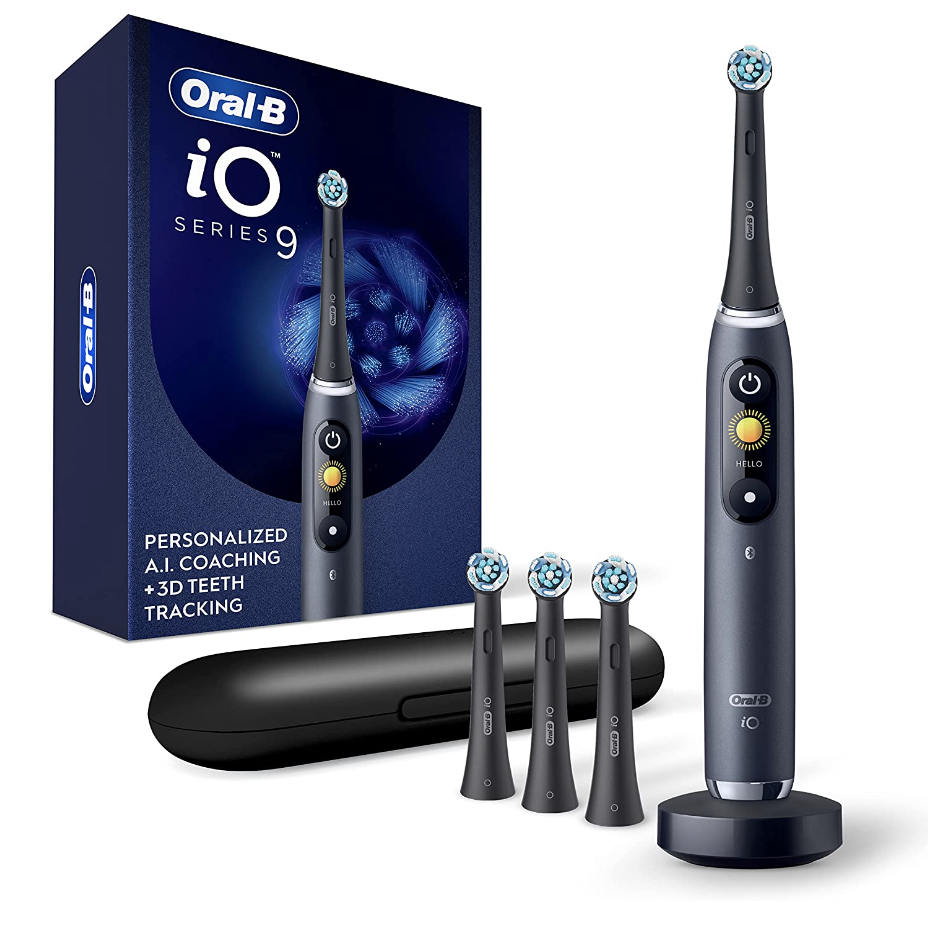 Oral-B Power iO Series 9 Electric Toothbrush with charging heads and carrying case (Photo via Amazon)