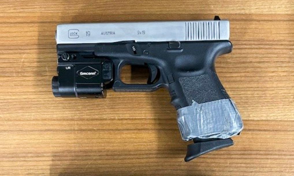 <span>The city of St Charles said in a Facebook post that students are using ‘realistic-looking fake guns’ such as the one pictured here.</span><span>Photograph: City of St Charles Police Department</span>