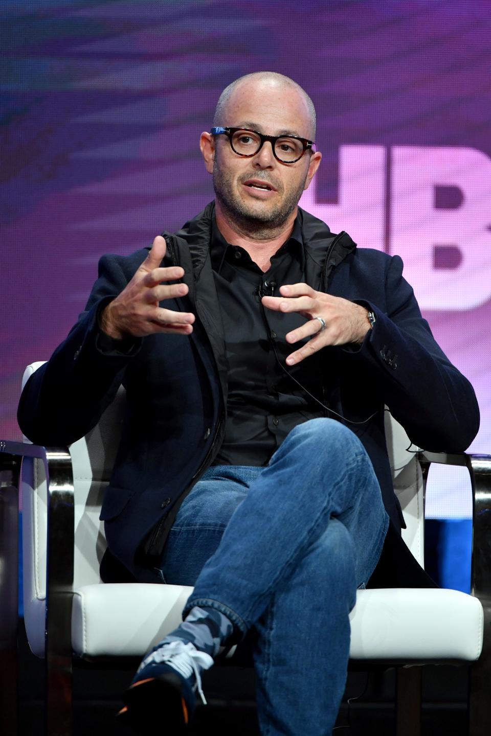 Damon Lindelof of 'Watchmen' speaks during the HBO segment of the Summer 2019 Television Critics Association Press Tour.
