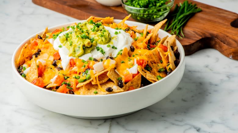 Nachos made with tortilla chips