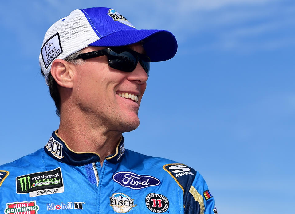 FORT WORTH, TEXAS - NOVEMBER 03: Kevin Harvick, driver of the #4 Busch Beer/Ducks Unlimited Ford, stands on the grid prior to the Monster Energy NASCAR Cup Series AAA Texas 500 at Texas Motor Speedway on November 03, 2019 in Fort Worth, Texas. (Photo by Jared C. Tilton/Getty Images)