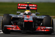 MONTREAL, CANADA - JUNE 10: Lewis Hamilton of Great Britain and McLaren drives on his way to winning the Canadian Formula One Grand Prix at the Circuit Gilles Villeneuve on June 10, 2012 in Montreal, Canada. (Photo by Paul Gilham/Getty Images)