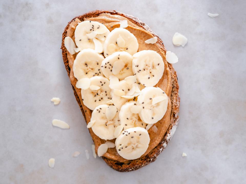 Peanut butter and banana on wholegrain toast