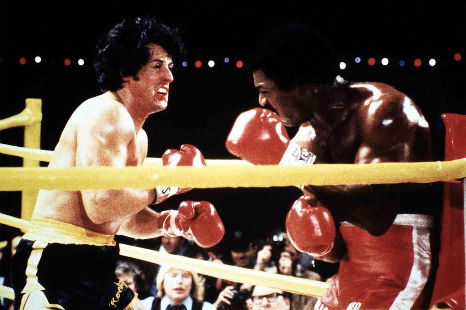 Kino. Rocky, USA, 1976, Regie: John G. Avildsen, Darsteller: Sylvester Stallone, Carl Weathers. (Photo by FilmPublicityArchive/United Archives via Getty Images)