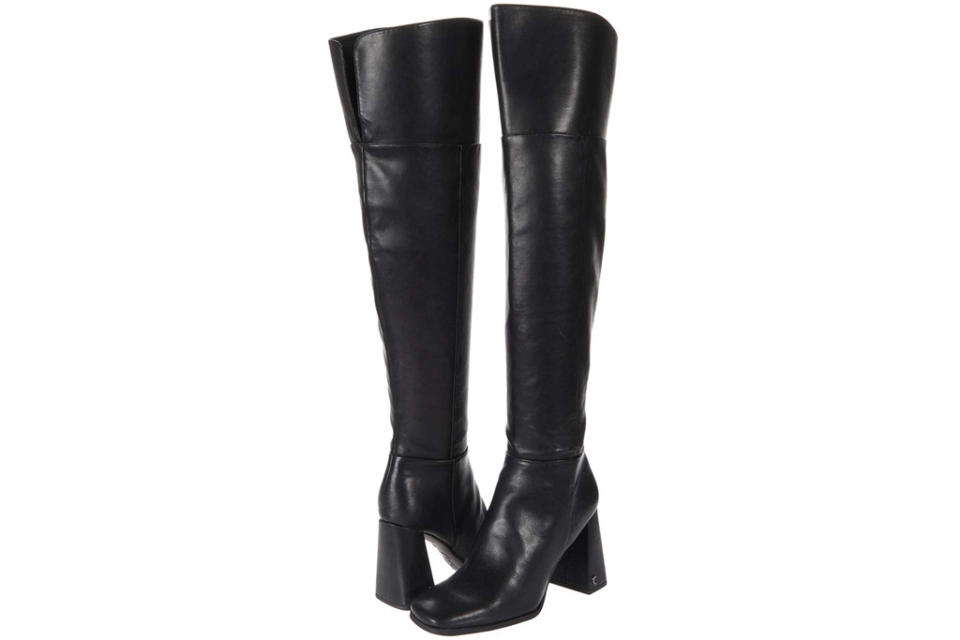 black boots, leather, knee high, over the knee, sam edelman