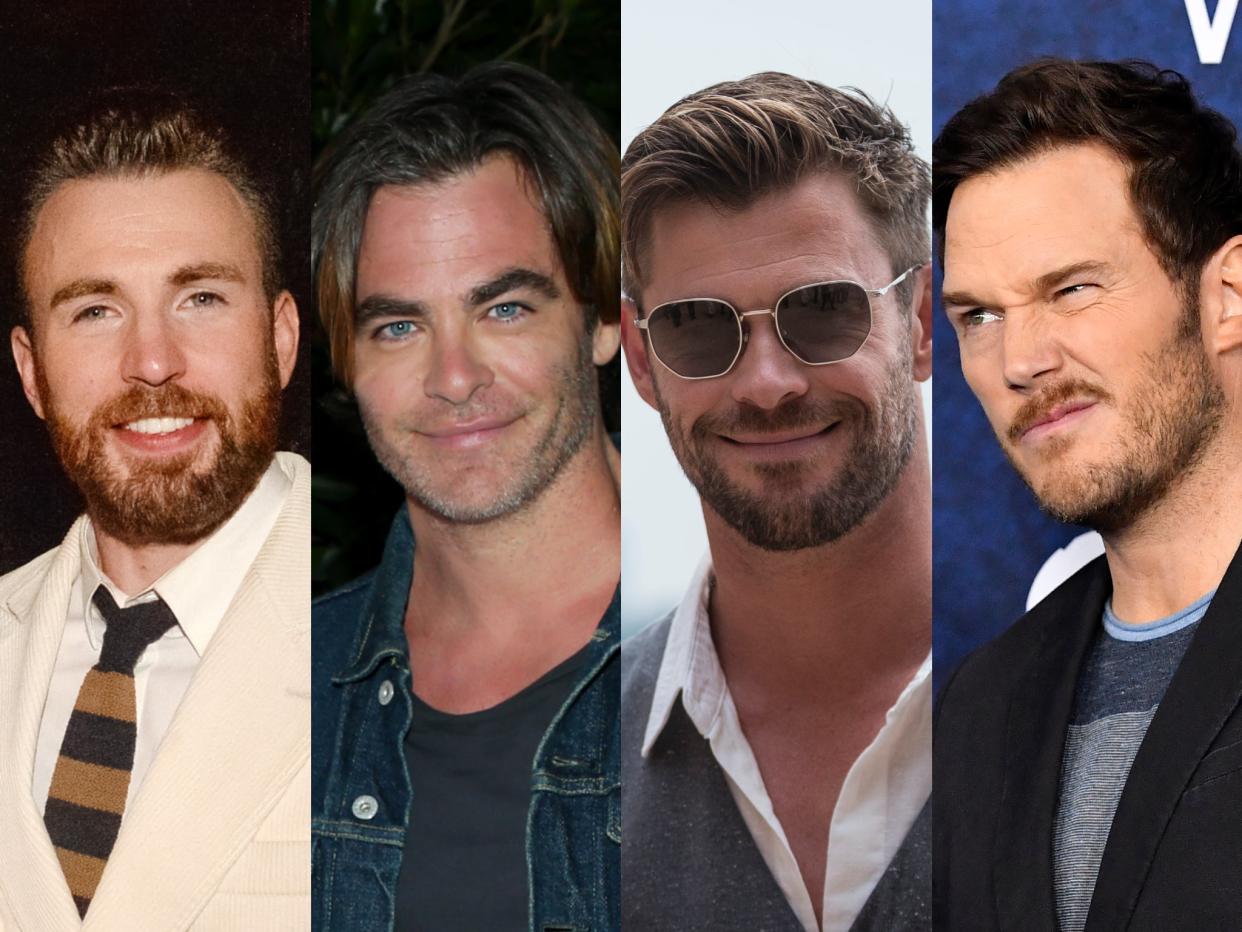 The four canonised Hollywood Chrises: Evans, Pine, Hemsworth and Pratt (Getty)