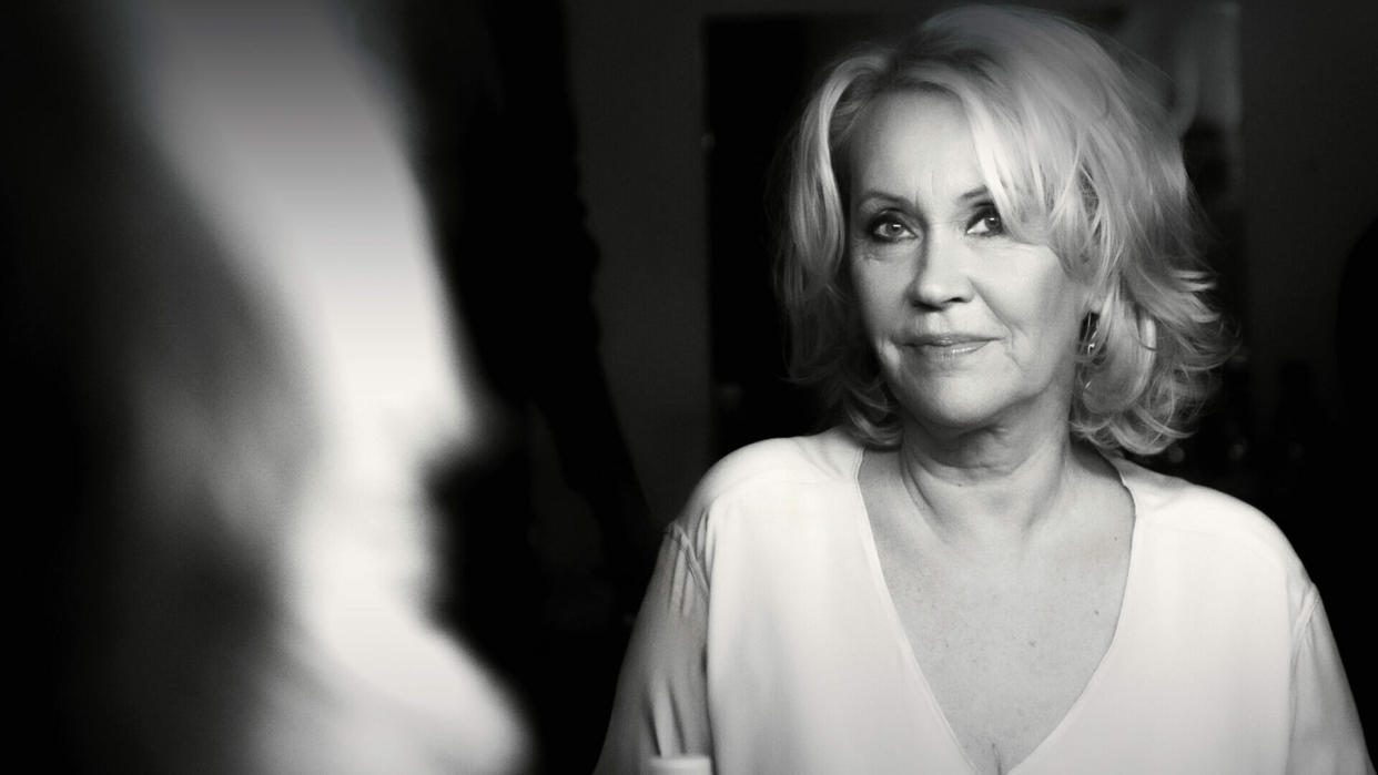 Black and white image of Agnetha Fältskog