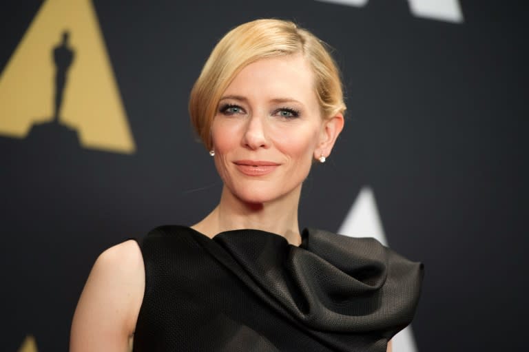 Actress Cate Blanchett, pictured on November 14, 2015, is nominated for an Oscar for Best Actress for the film "Carol"