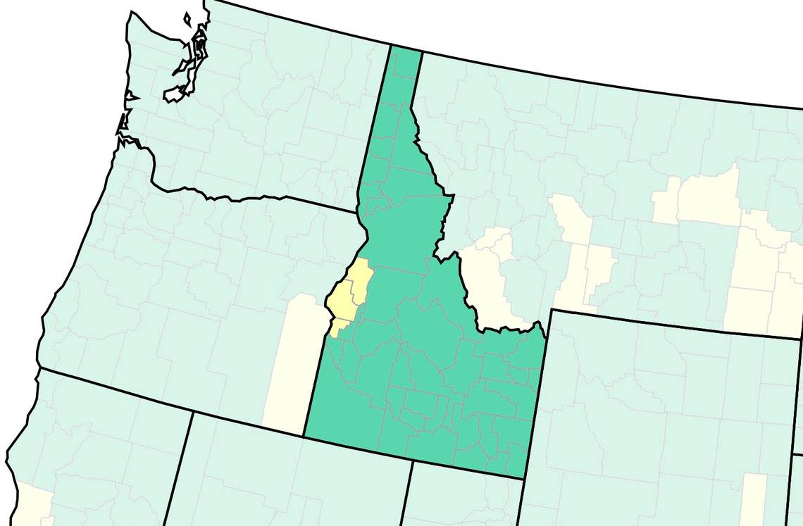 The CDC’s community-level map as of Friday.