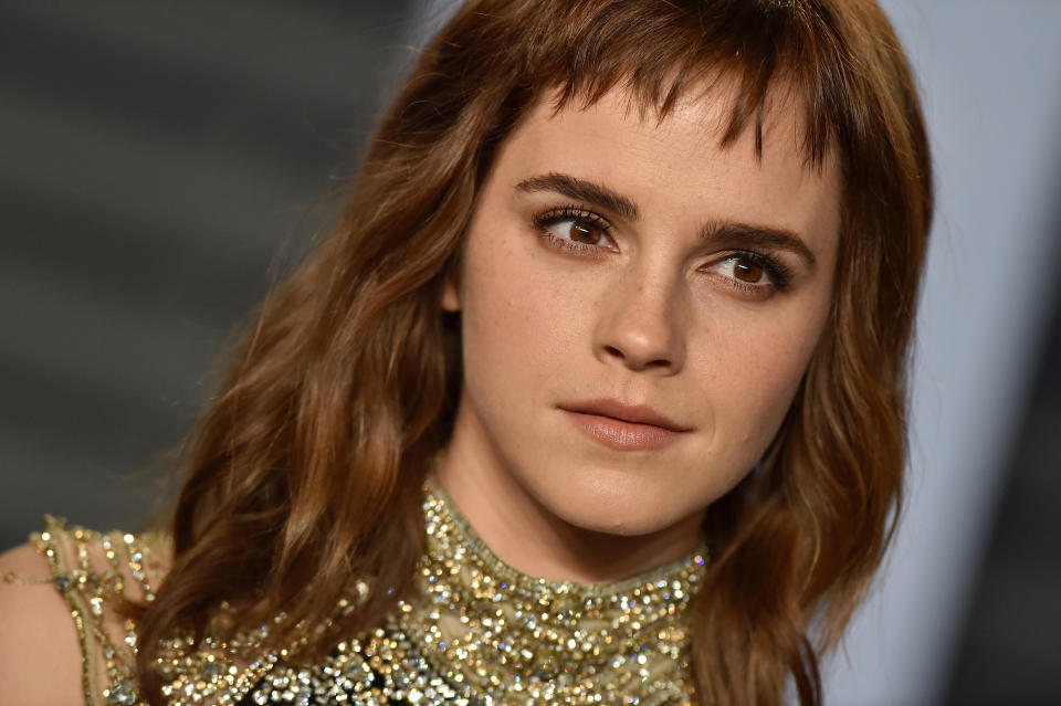 Actor Emma Watson got baby bangs and dramatically changed her look in 2018. (Photo: Axelle/Bauer-Griffin via Getty Images)