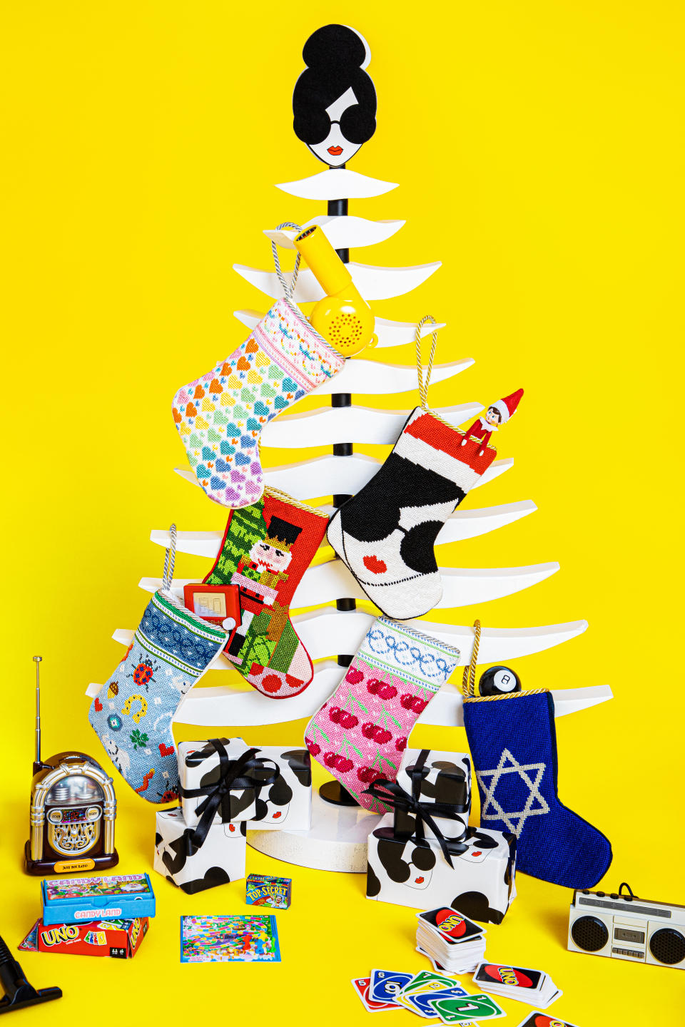 Alice + Olivia’s Holiday Gift Guide, which features the Bauble Stockings. - Credit: SABINA MIKLOWITZ