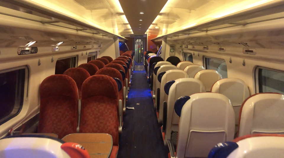The inside of the carriage as the Virgin train completed its last journey: The Independent