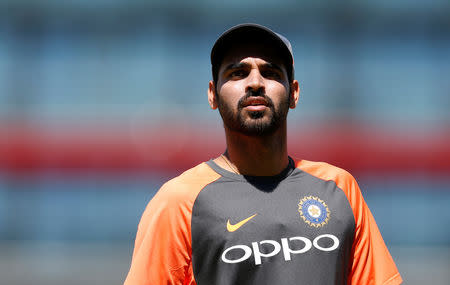 Cricket - India Nets - Emirates Old Trafford, Manchester, Britain - July 2, 2018 India's Bhuvneshwar Kumar during nets. Action Images via Reuters/Ed Sykes/File Photo