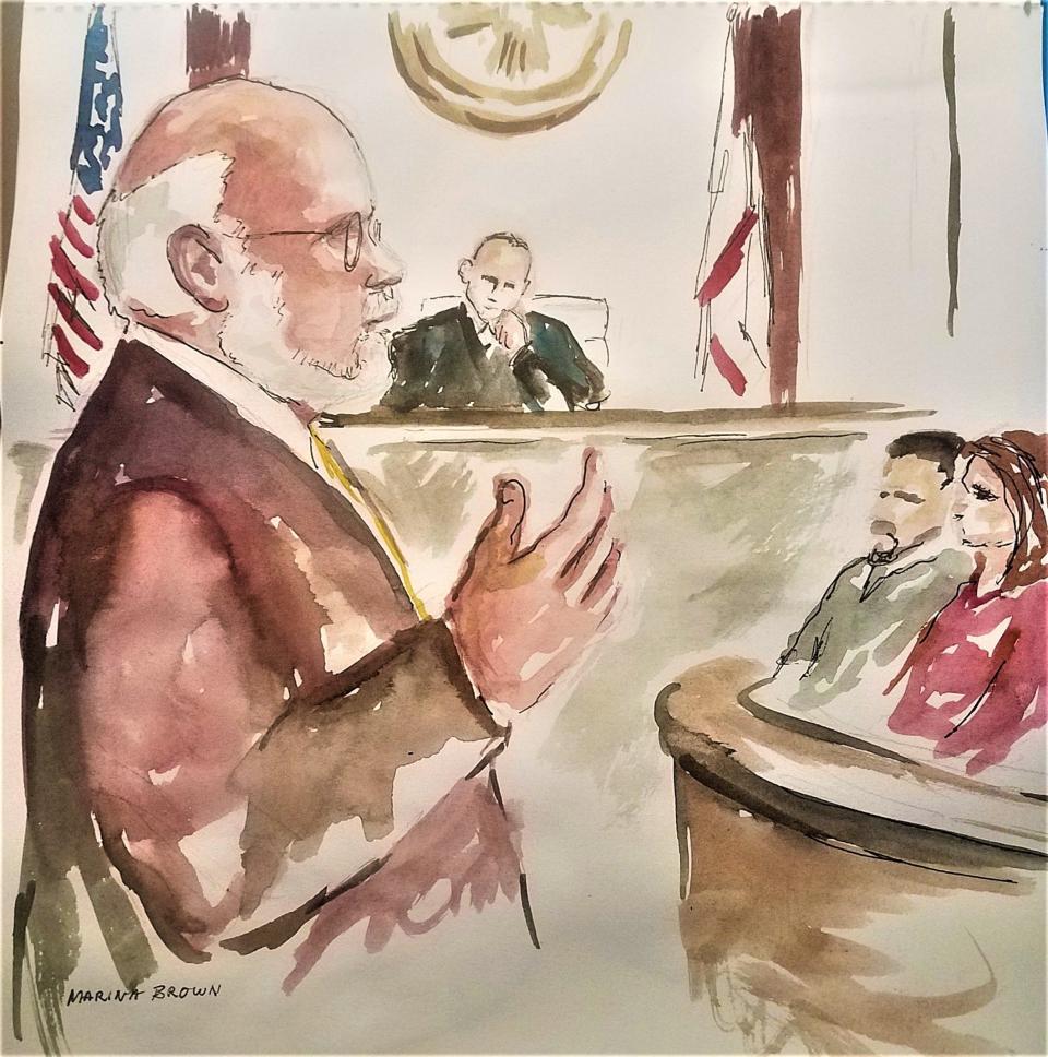 Gary Milligan II gave opening arguments to the seated jury for the prosecution. Defense attorney Margot Moss for Andrew Gillum and Mutaqee Akbar for Sharon Lettman-Hicks followed with their opening remarks. An FBI agent was called as a government witness later, but visual representations were barred from the courtroom for his testimony.