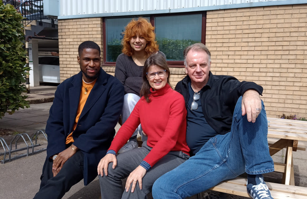 Sophie Aldred with Steven Kavuma, Safiyya Ingar and Paul Clayton credit:Bang Showbiz