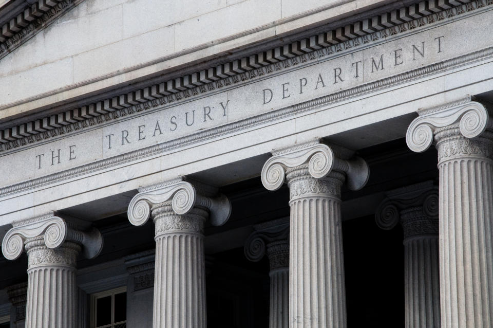 The United States Department of the Treasury building in Washington, DC