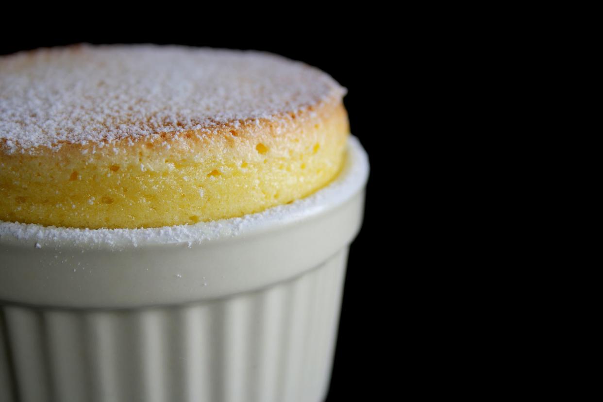 Vanilla souffle. Close up