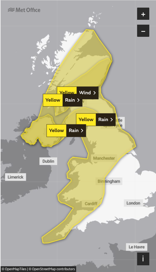 Met Office updated weather warnings for Storm Agnes (The Met Office)