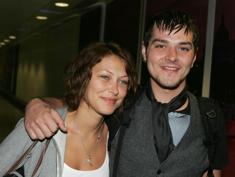 King of the Jungle Matt Wills, with his girlfriend Emma Griffiths, arrives at Heathrow Airport after winning the game show ' I am a Celebrity...Get Me Out Of Here'. PRESS ASSOCIATION  Photo.   (Photo by Tim Ockenden - PA Images/PA Images via Getty Images)