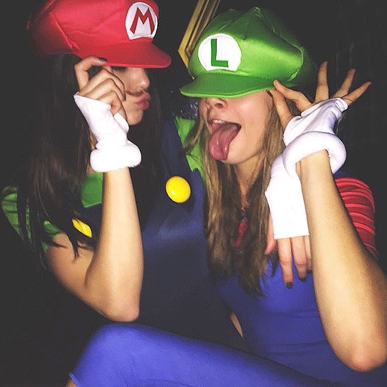 Kendall Jenner and Cara Delevingne as Mario and Luigi.