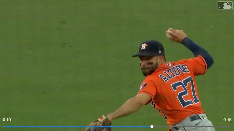 「阿土伯」奧圖維（Jose Altuve）連3場沒失誤太空人都贏。（圖／翻攝自MLB官網）