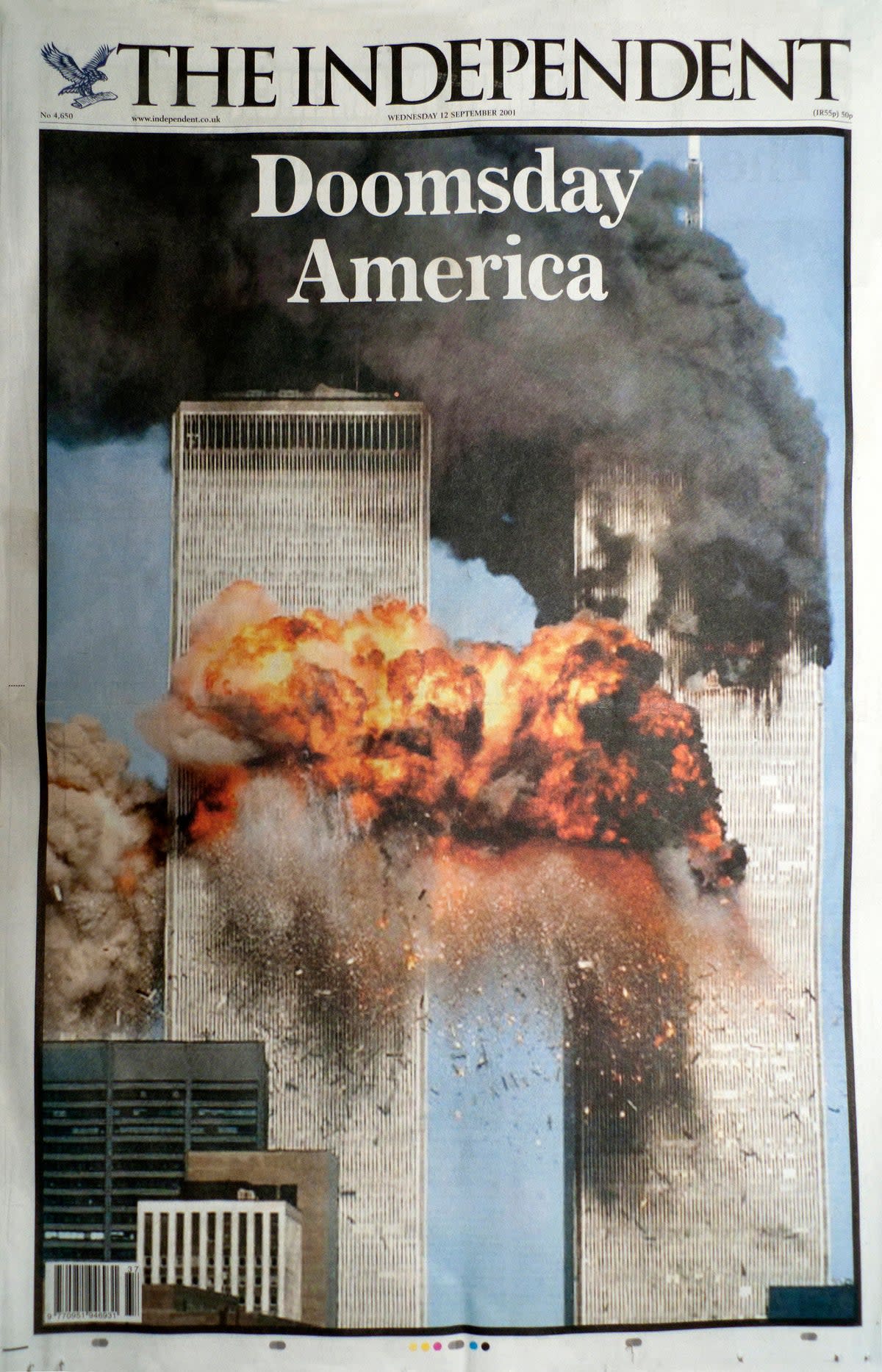 The Independent’s front page on 12 September, 2001 (The Independent)