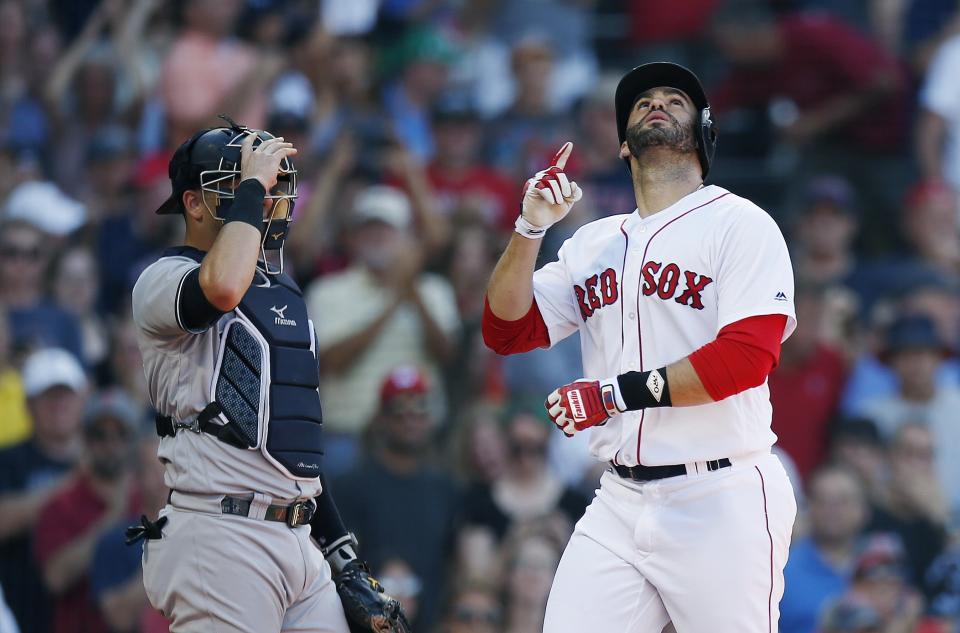 J.D. Martinez and his 37 home runs didn’t sign until the day of their first full-squad workout this spring. (AP)