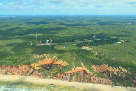 An aerial view shows Brazil's Alcantara space center in the city of Alcantara, Maranhao state, Brazil May 21, 2013. Brazil Air Force Press Office/Handout via Reuters