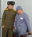 Kenneth Bae, a Korean-American Christian missionary who has been detained in North Korea for more than a year, appears before a limited number of media outlets in Pyongyang, in this photo taken by Kyodo January 20, 2014. U.S. missionary Kenneth Bae, imprisoned in reclusive North Korea for more than a year, said on Monday he wants to return to his family as soon as possible and hopes the United States will help, Japan's Kyodo news agency reported. (REUTERS/Kyodo)