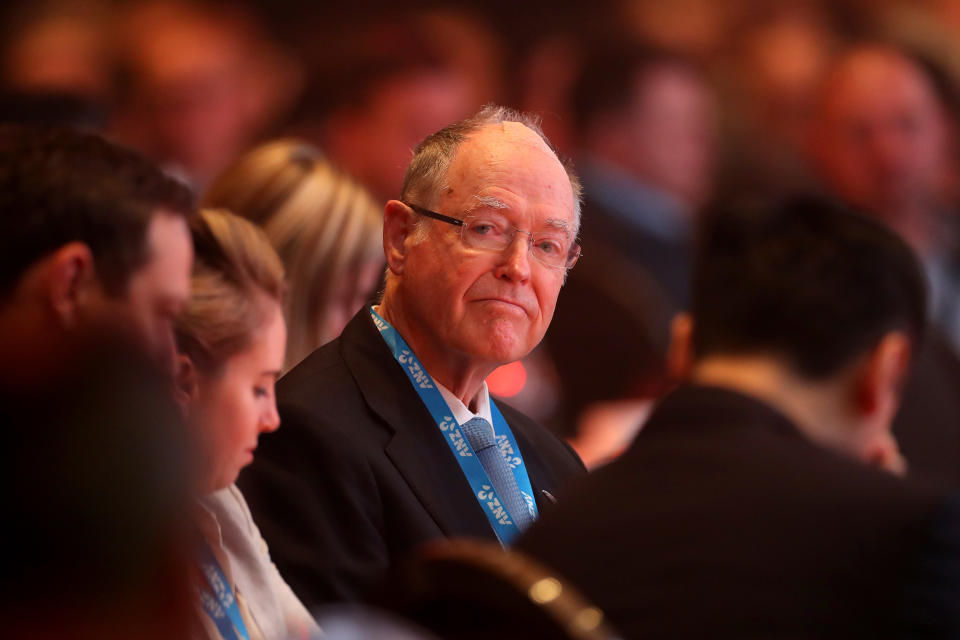 Former New Zealand MP Don Brash looks on at the Chinese Business Summit on July 20, 2020, in Auckland, New Zealand. (Hannah Peters/Getty Images)