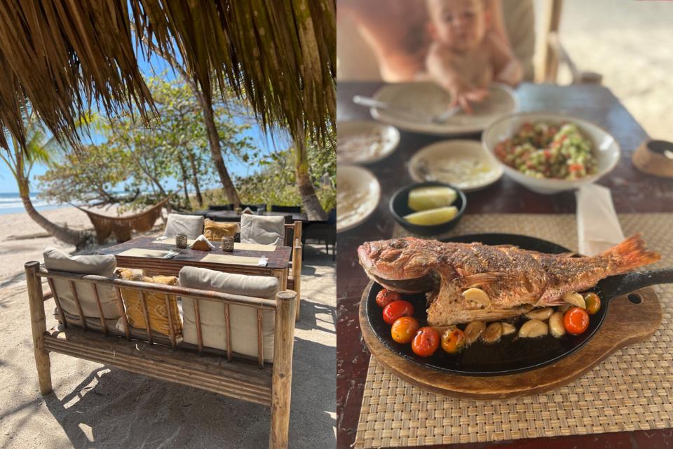 Lunch on the beach at Uma in Santa Teresa