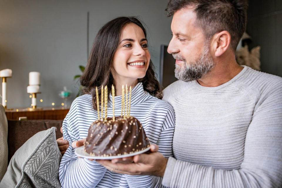 Couple celebrating a birthday