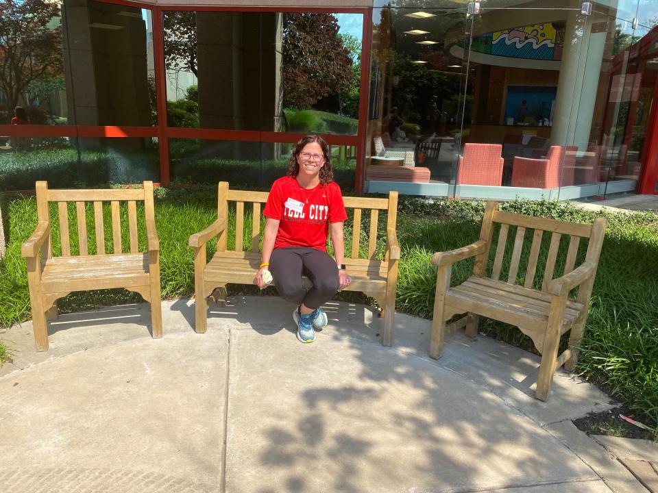 Katie Weyer at St. Jude Children's Research Hospital in Memphis, Tenn., in May 2022.