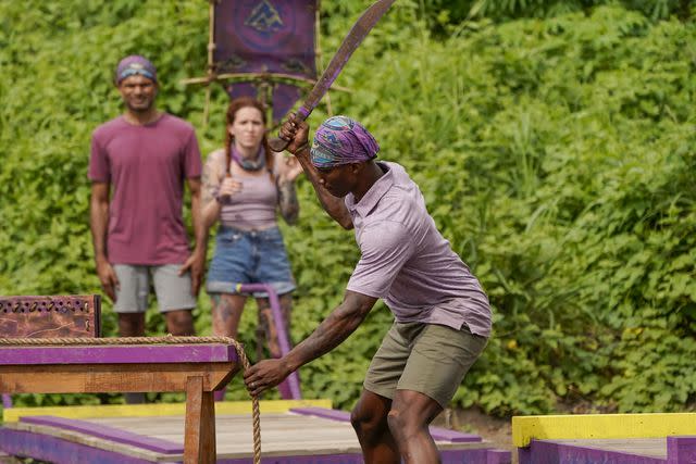 <p>Robert Voets/CBS</p> Q Burdette on 'Survivor 46'