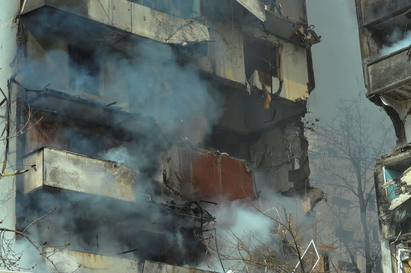 Aftermath of a Russian missile strike in Zaporizhzhia