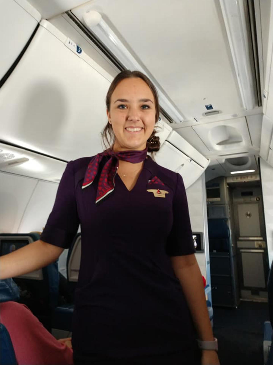 Christmas reunion: Flight attendant Pierce Vaughan (pictured) worked on Christmas day. 