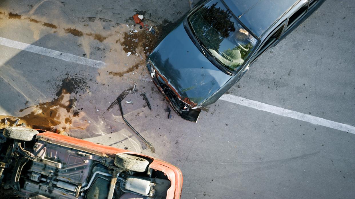  Car crash from above. 