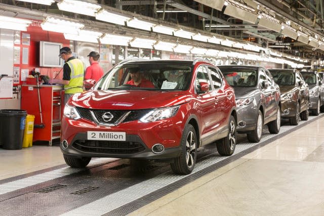 The Nissan Qashqai car produced at its Sunderland plant (Nissan/PA)