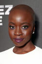 <p>Bald and beautiful! Gurira, who plays Tupac’s mother Afeni in the film <em>All Eyez On Me</em>, took our breath away at the Westwood, Calif. premiere with her flawless complexion, fluttery lashes, navy blue eyeliner, and violet lip color. (Photo: Todd Williamson/Getty Images for Codeblack Films) </p>