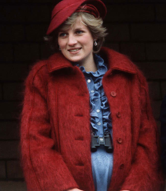 LIVERPOOL, UNITED KINGDOM - MARCH 31: Diana, Princess of Wales is 7 months pregnant as she watches the Grand National at Aintree race course on March 31, 1984 in Liverpool, England. (Photo by Anwar Hussein/Getty Images)