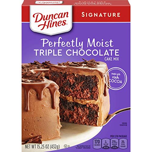 Duncan Hines Signature Perfectly Moist Triple Chocolate Cake Mix 15.25 Ounce