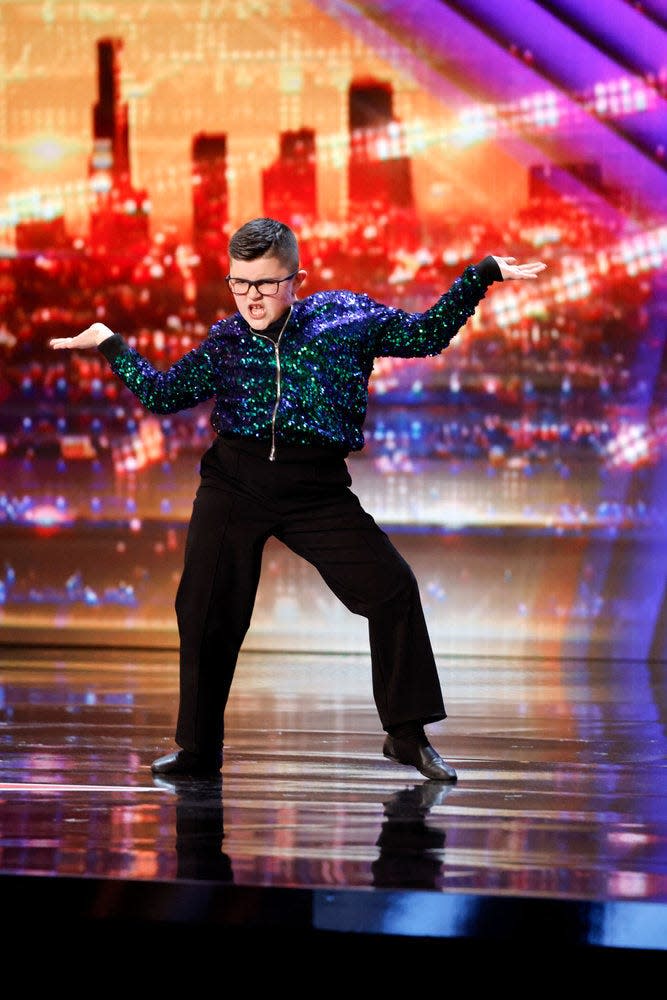 Dancer Lambros Garcia, pictured, won over the hearts of judges Simon Cowell, Heidi Klum, Howie Mandel and Sofía Vergara with his vivacious footwork.